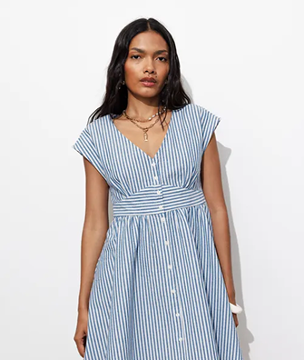 Embroidered cotton top - Ecru print