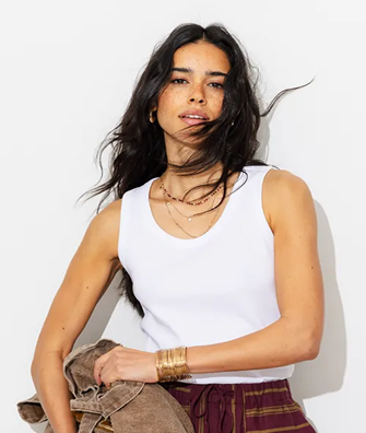 Embroidered cotton top - Ecru print